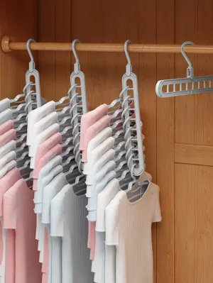 1pc Multifunctional 9-hole Hanger For Home Wardrobe, Rotatable Clothes Hanger, Storage Rack, Magic Clothes Hanger