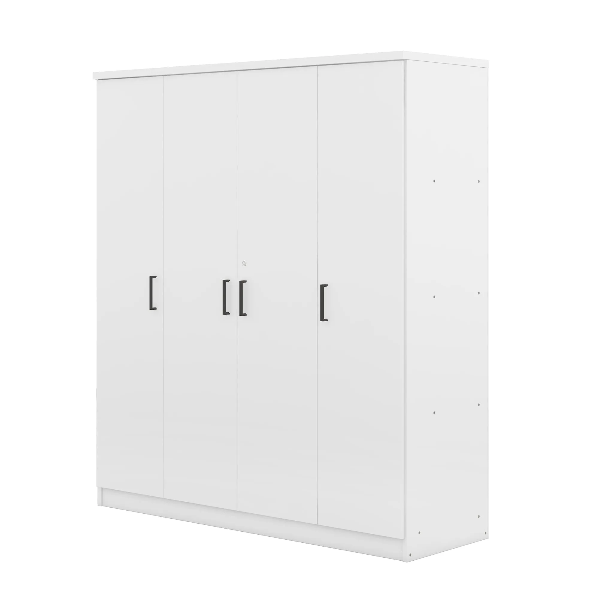 4-Door Wardrobe with 1 Drawer, White