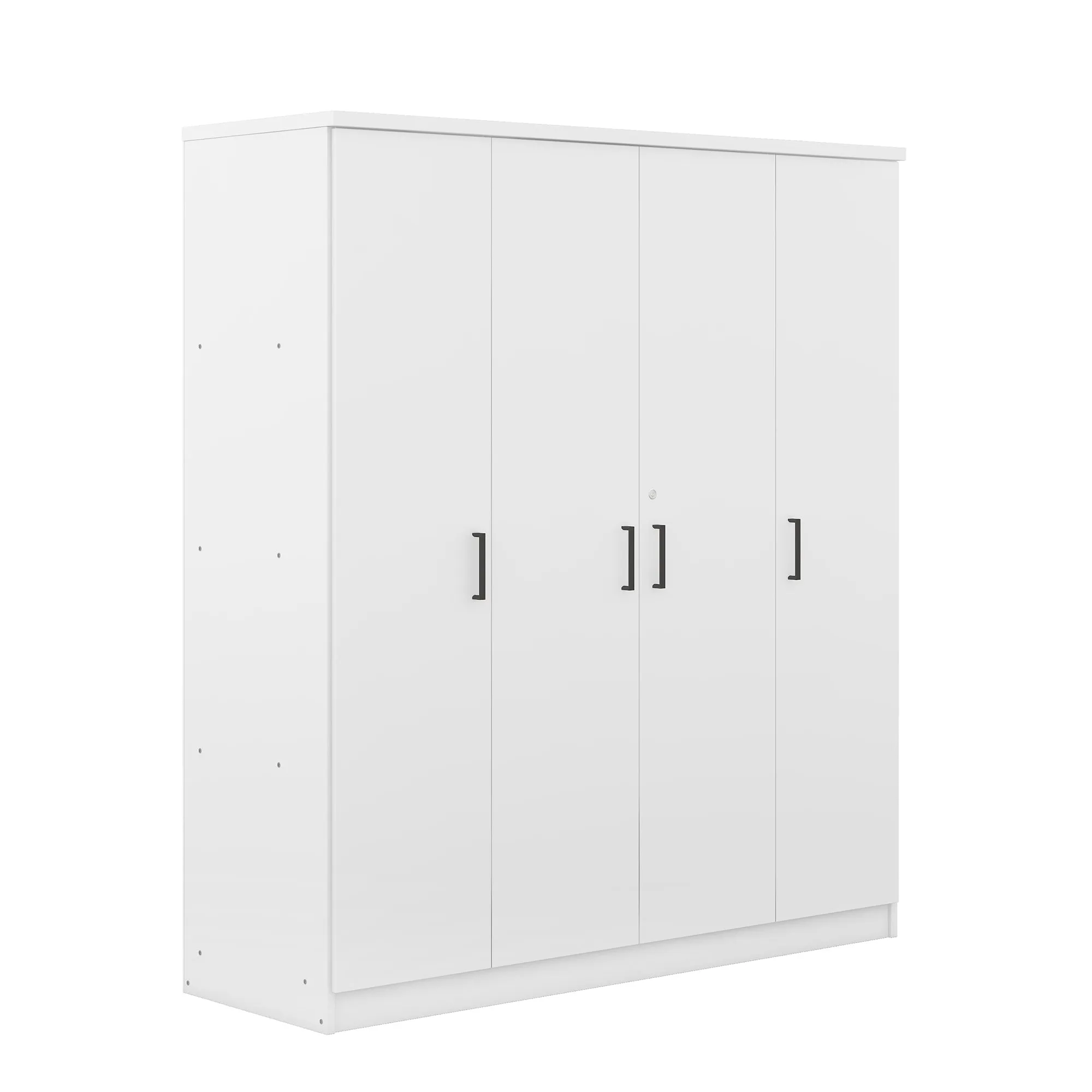 4-Door Wardrobe with 1 Drawer, White