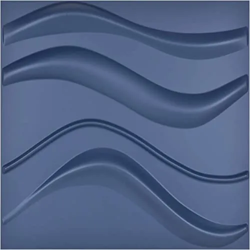 Art3d 32 Sq.Ft 3D Wall Panels, 15  Patterns Decorative 3D Panels, Blue Wave