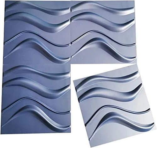 Art3d 32 Sq.Ft 3D Wall Panels, 15  Patterns Decorative 3D Panels, Blue Wave