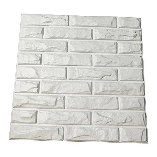 Art3d PVC 3D Wall Panels White Brick Wall Tiles, 19.7" x 19.7" (12 Pack)