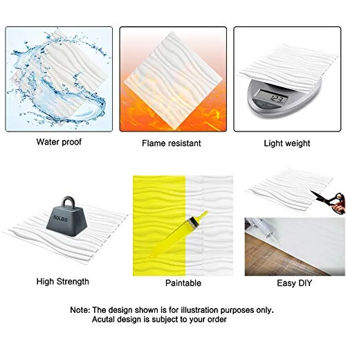 Art3d PVC 3D Wall Panels White Brick Wall Tiles, 19.7" x 19.7" (12 Pack)