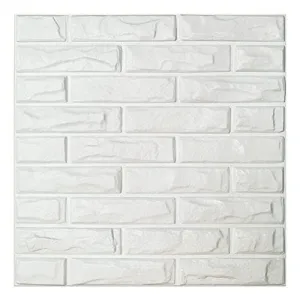Art3d PVC 3D Wall Panels White Brick Wall Tiles, 19.7" x 19.7" (12 Pack)