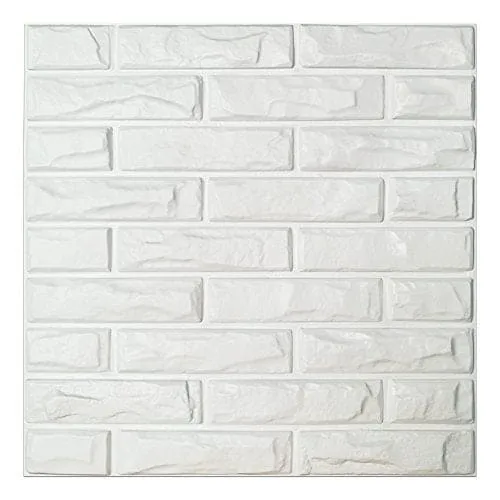 Art3d PVC 3D Wall Panels White Brick Wall Tiles, 19.7" x 19.7" (12 Pack)