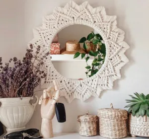 Boho Macrame Mirror