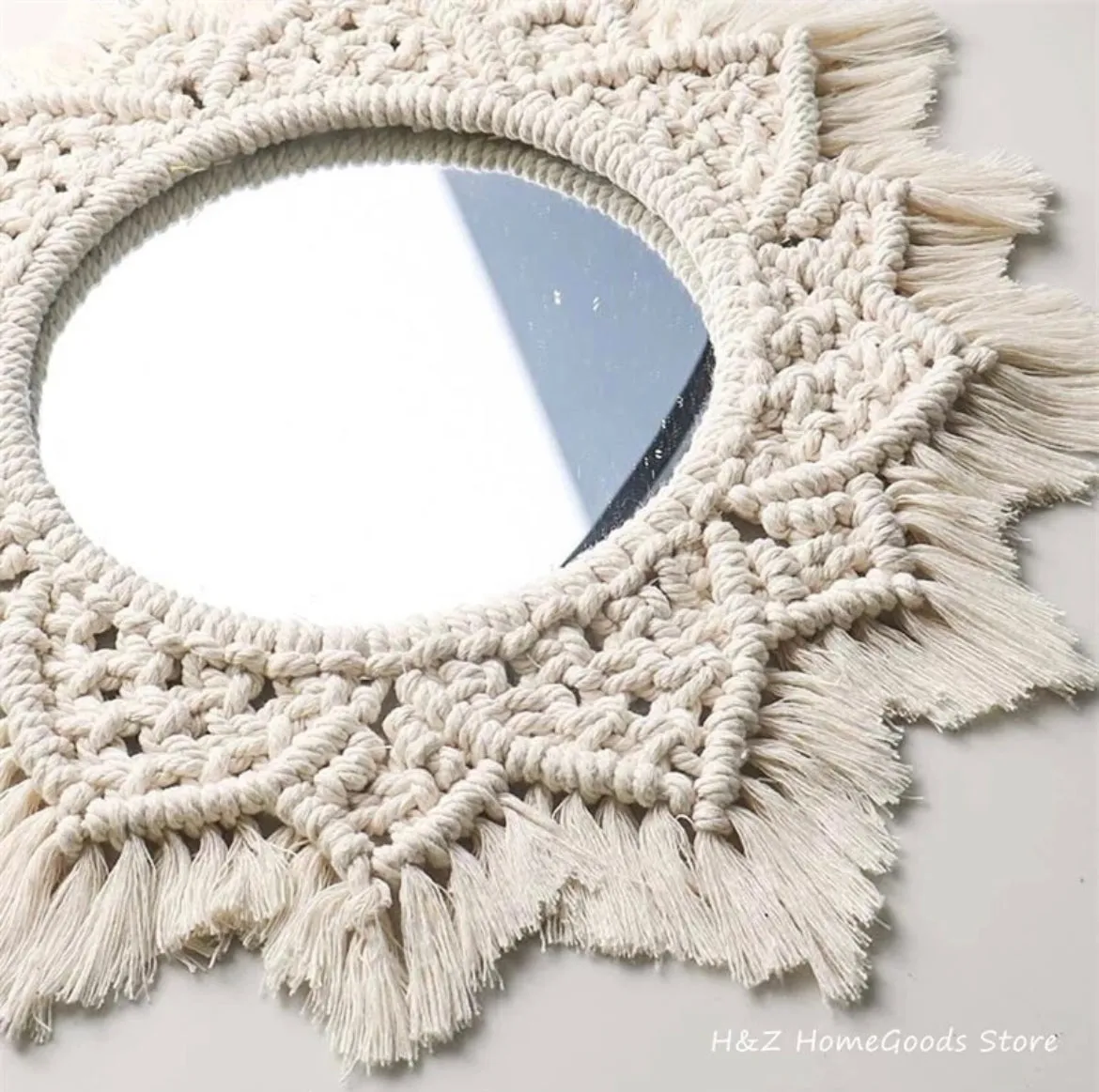 Boho Macrame Mirror
