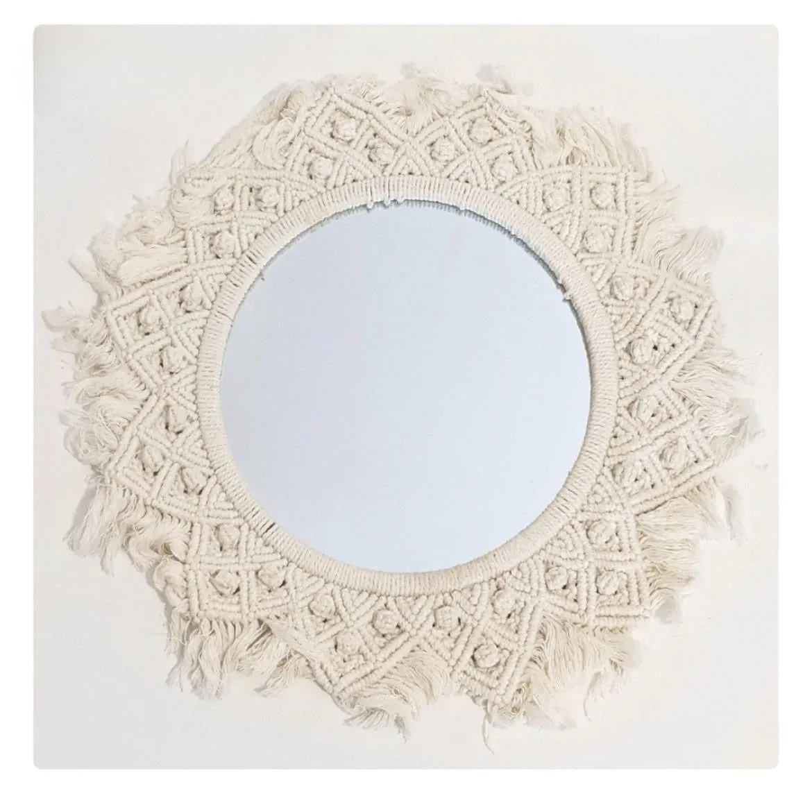 Boho Macrame Mirror