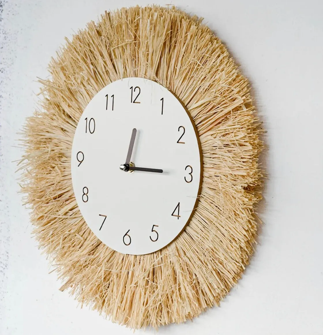 Boho Raffia Clock