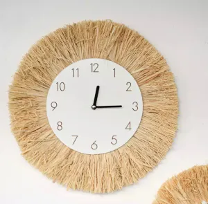 Boho Raffia Clock
