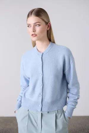 Boxy Cashmere Cardigan - Sky