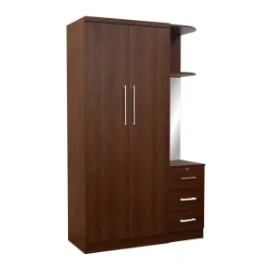 Brastow Mirror 2 Open Door Wardrobe with Drawer