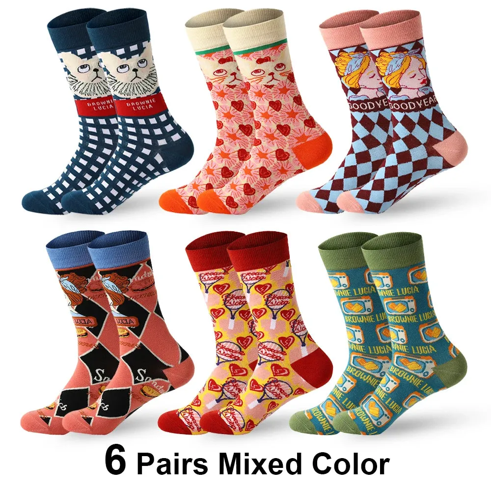 Cartoon Cat Socks 6 Pack