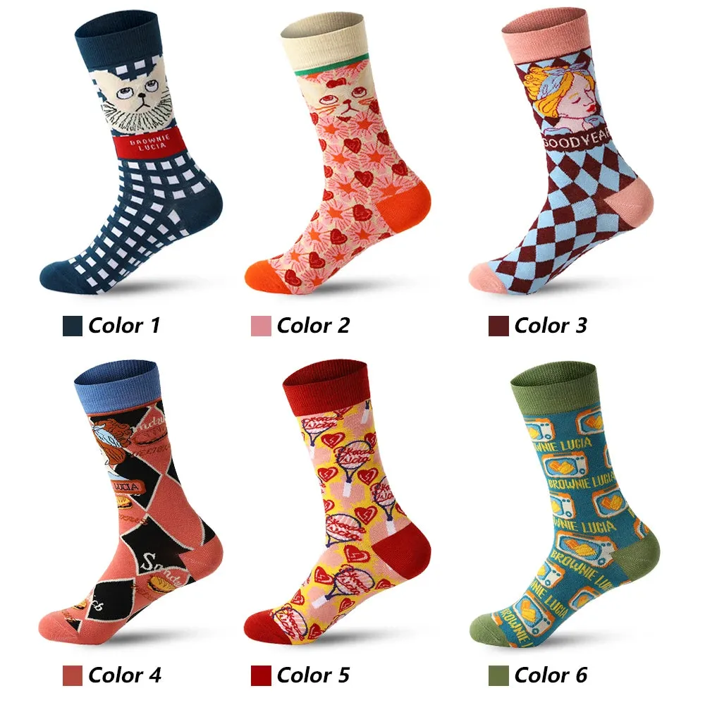 Cartoon Cat Socks 6 Pack