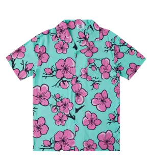 Cartoon Cherry Blossom Camp Shirt