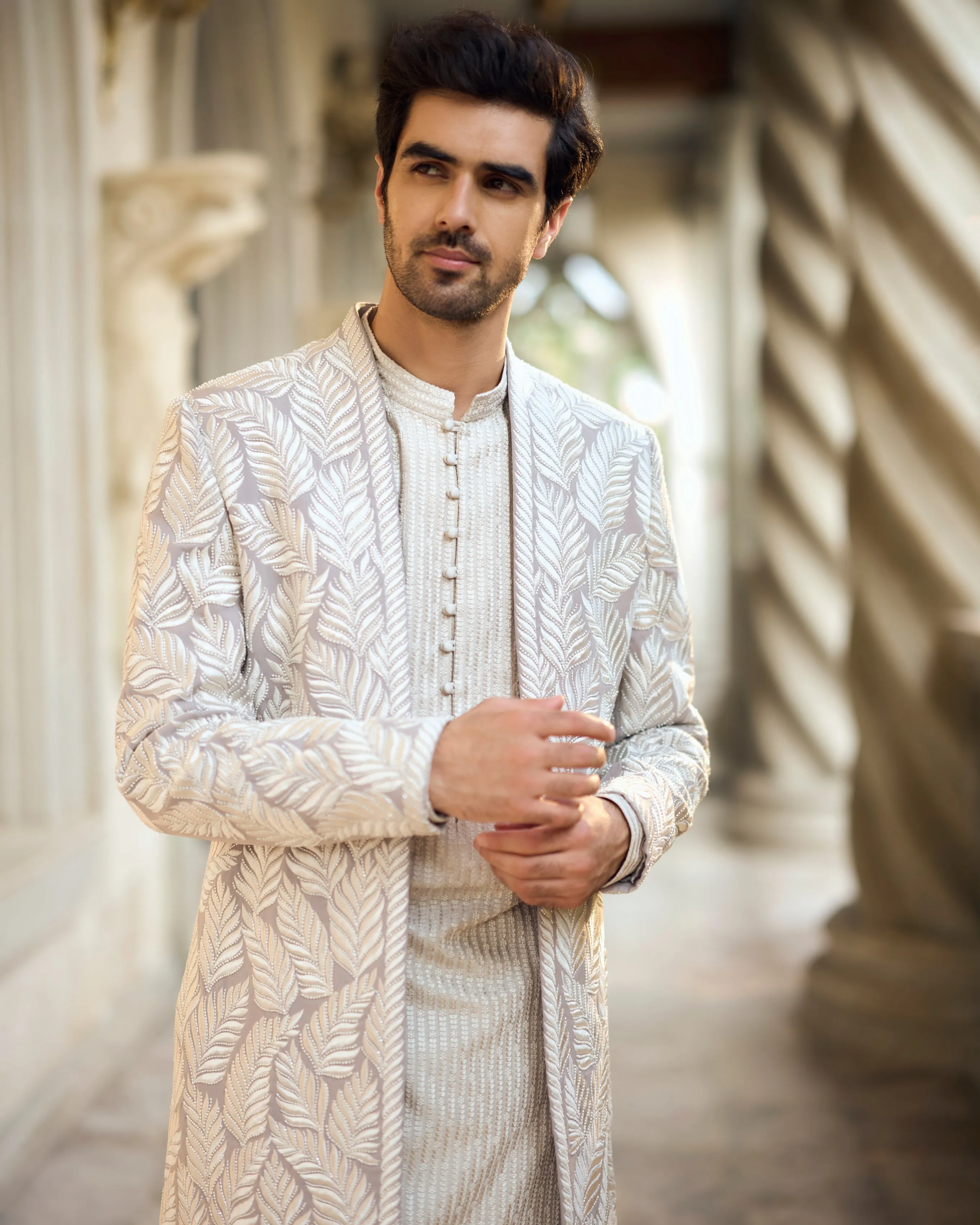 Chapelle Grey Open Jacket Set