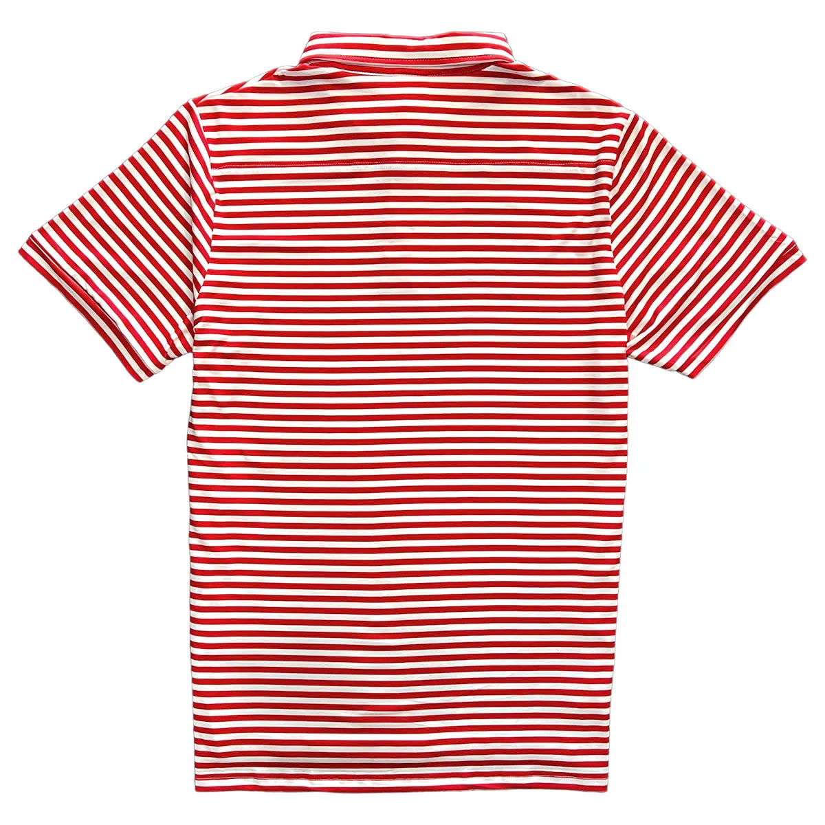 Classic Men's Red and White Striped Polo Golf Shirt