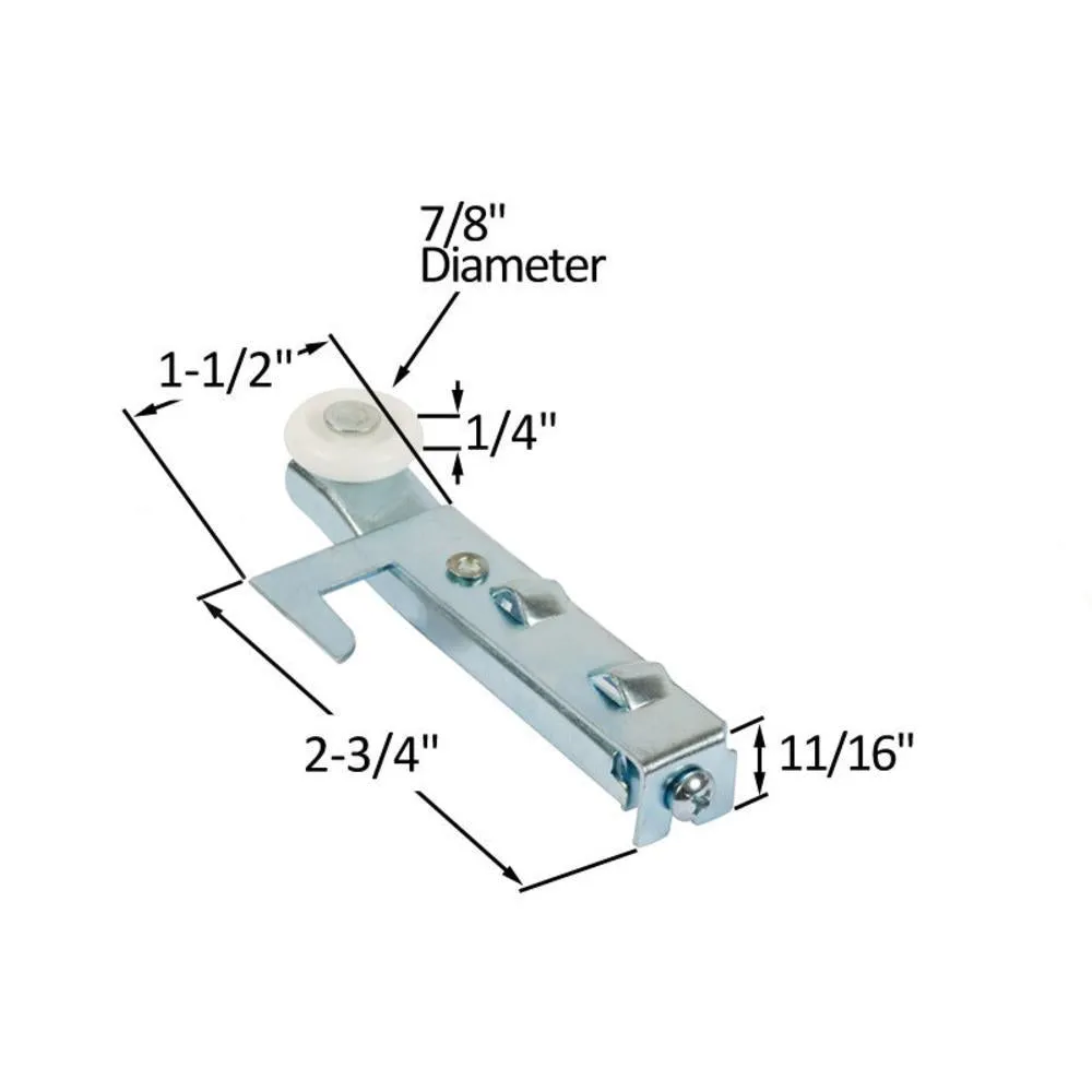 Closet Door 7/8" Nylon Bi-Pass Roller for Acme and Stanley Closet Doors
