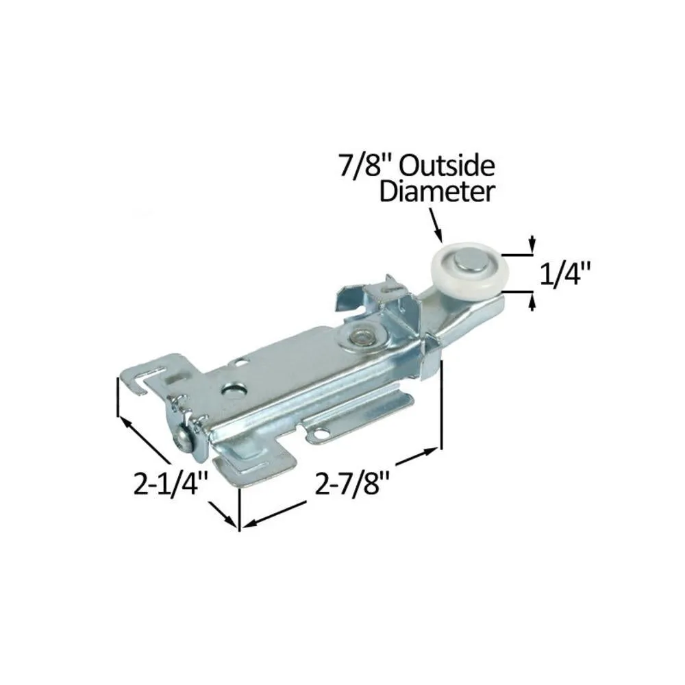 Closet Door Roller with 7/8" Nylon Round Edge Roller for Acme and Stanley Closet Doors