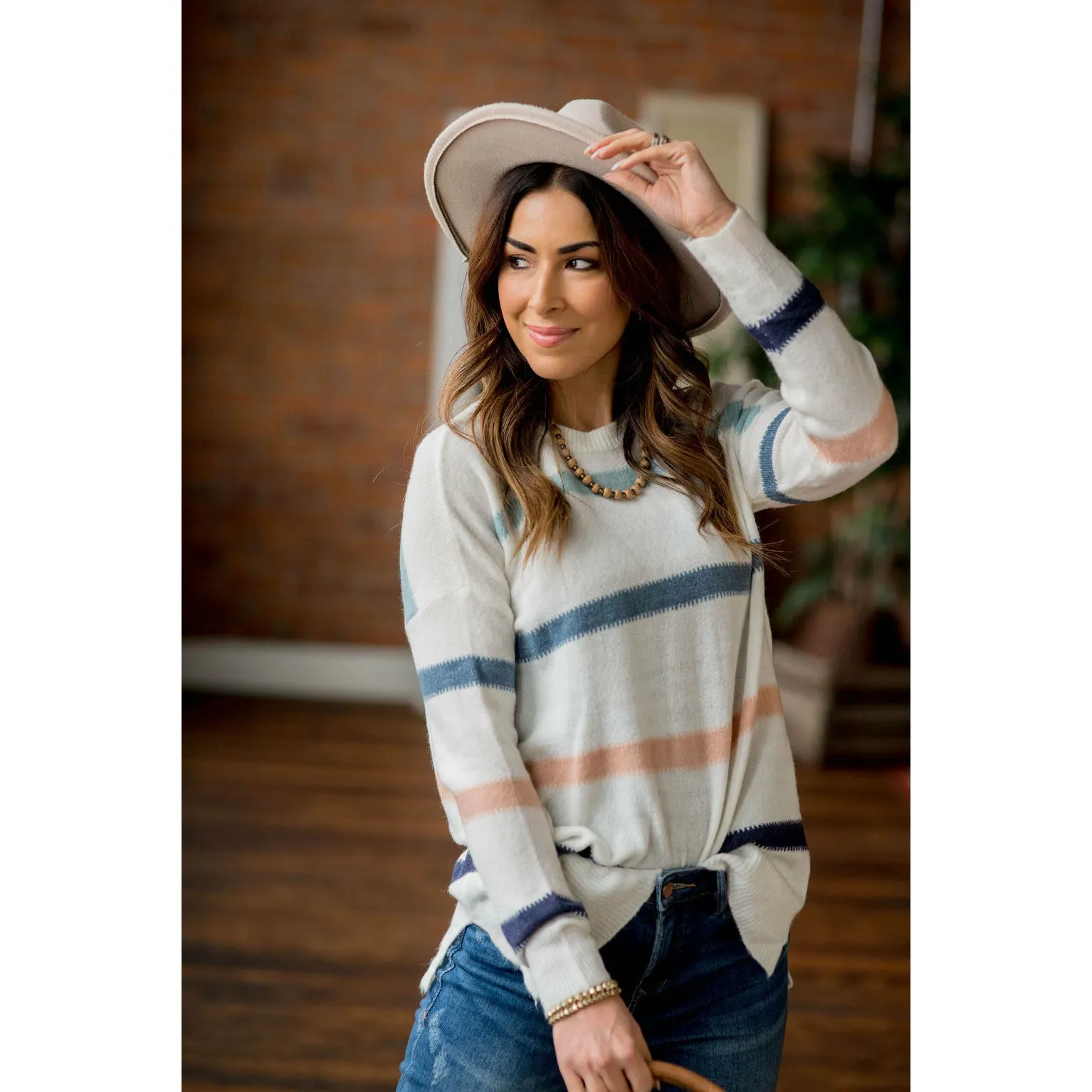 Color Side Slit Sweater