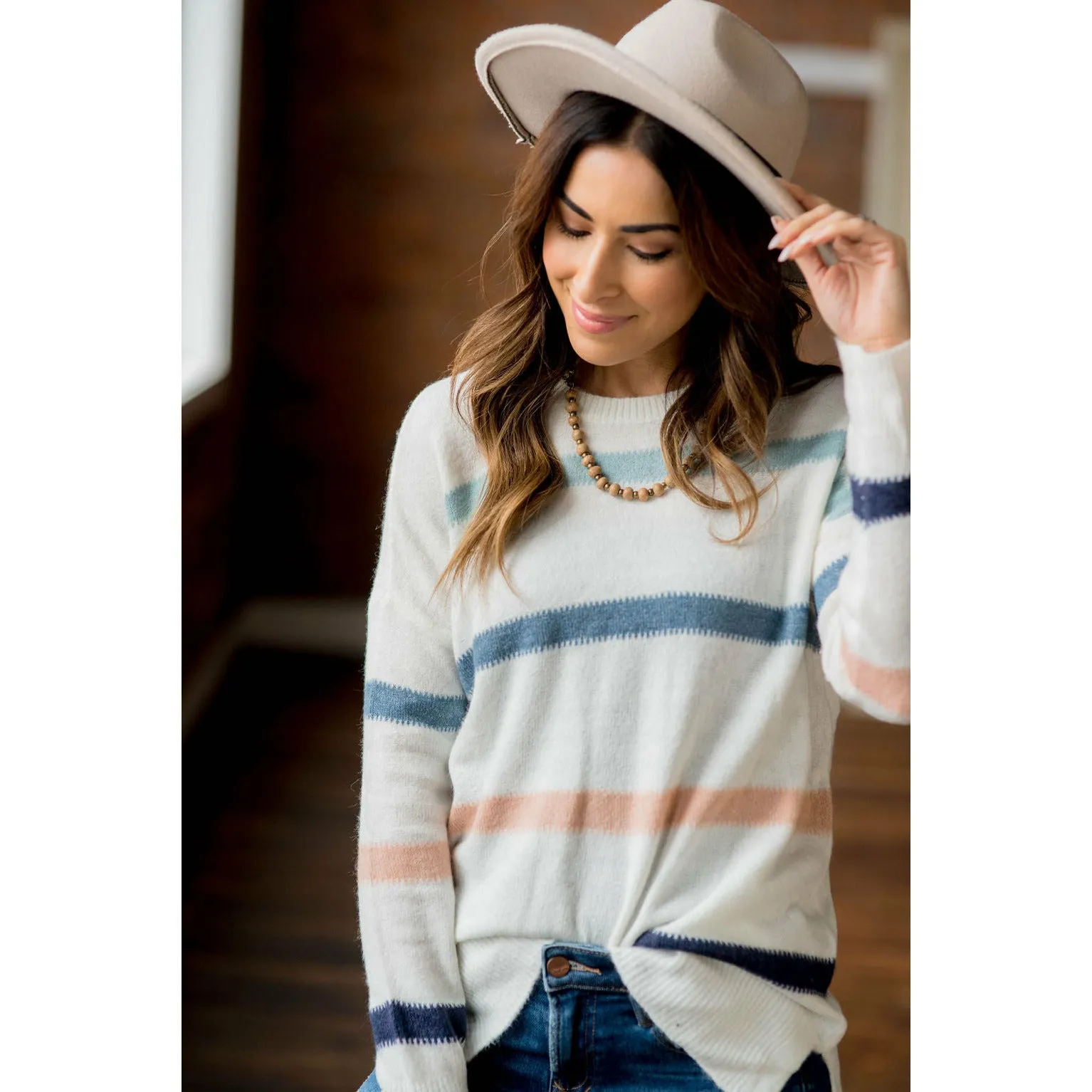 Color Side Slit Sweater