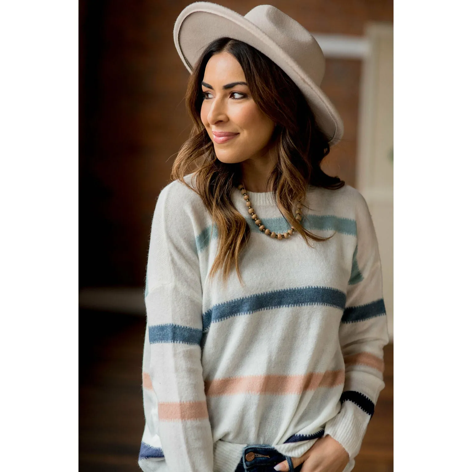 Color Side Slit Sweater