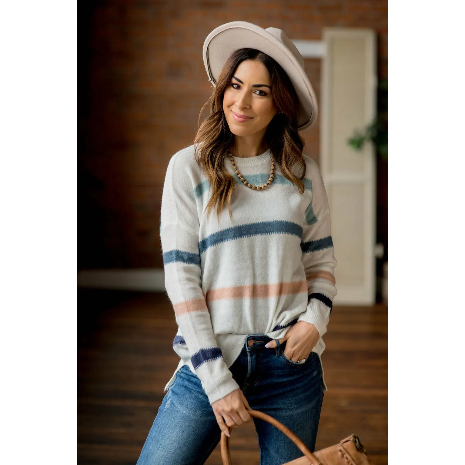 Color Side Slit Sweater