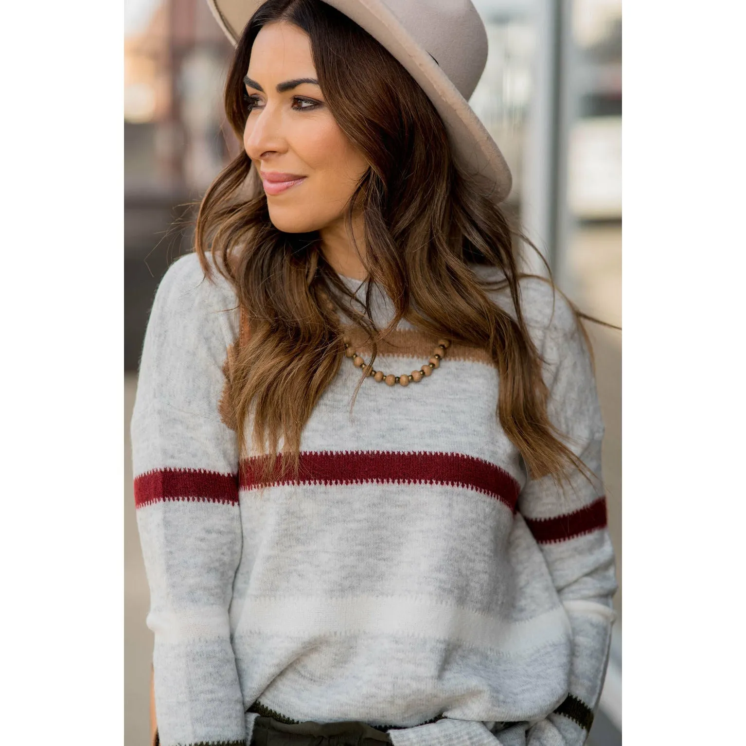 Color Side Slit Sweater