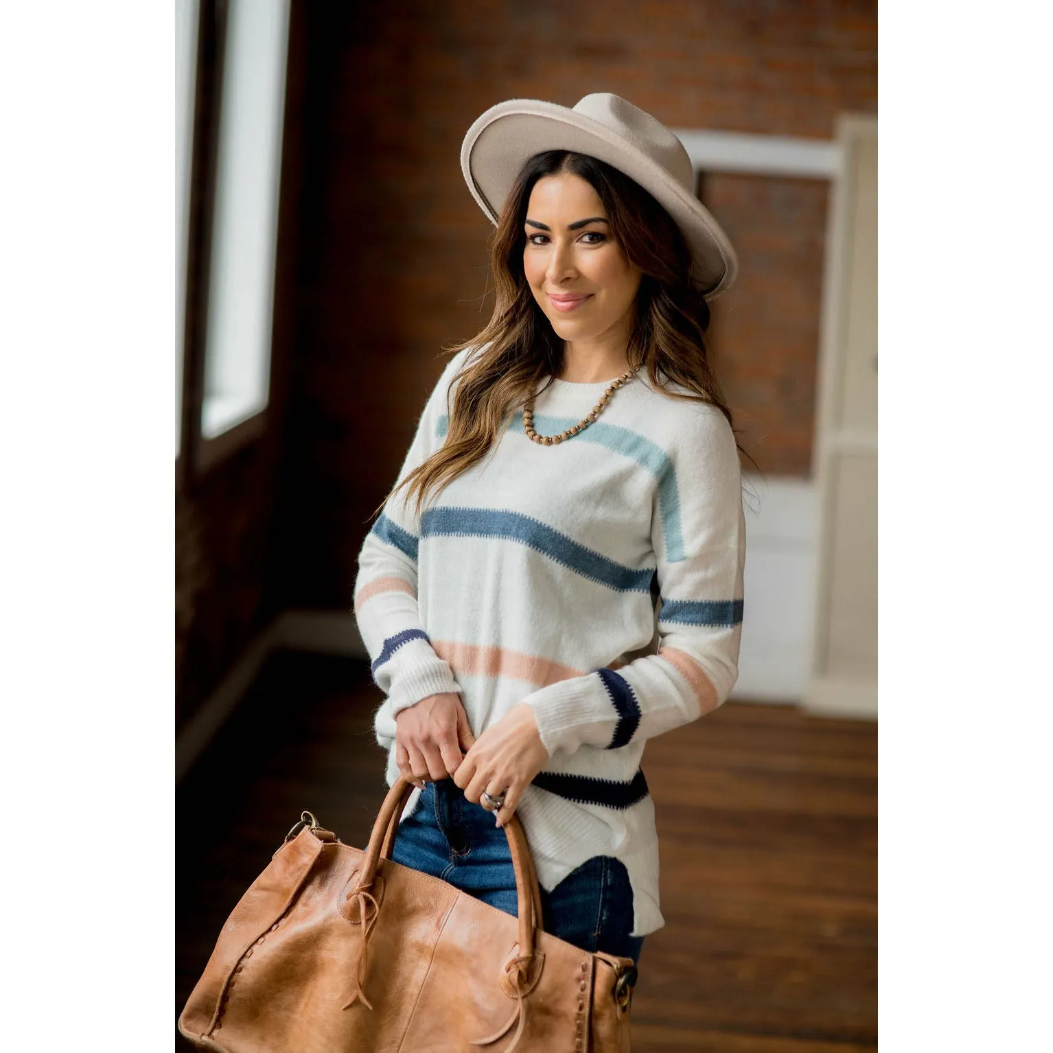 Color Side Slit Sweater