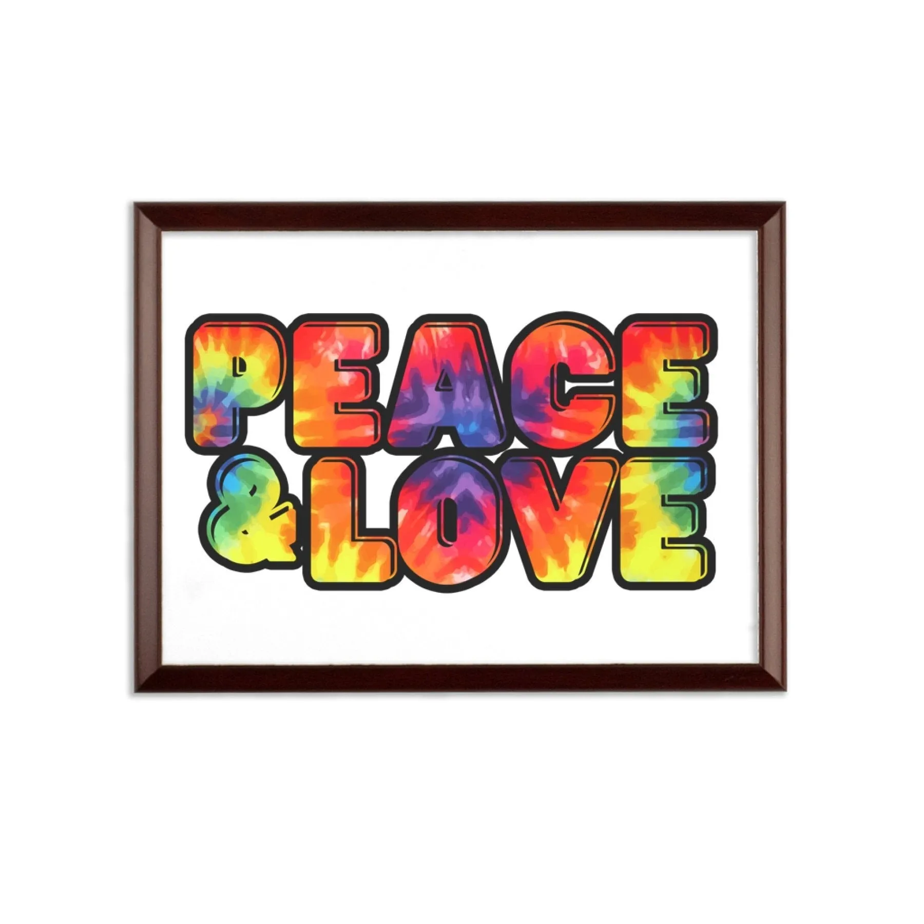 Decorative Wall Art - Peace & Love Graphic Plaque