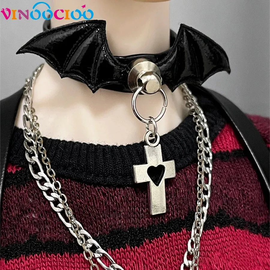 Devil Wing Choker Necklace for BJD Dolls (1/6, 1/4, 1/3 Scale) - Leather Leadrope Accessories
