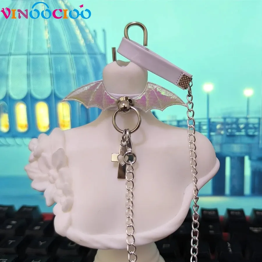 Devil Wing Choker Necklace for BJD Dolls (1/6, 1/4, 1/3 Scale) - Leather Leadrope Accessories