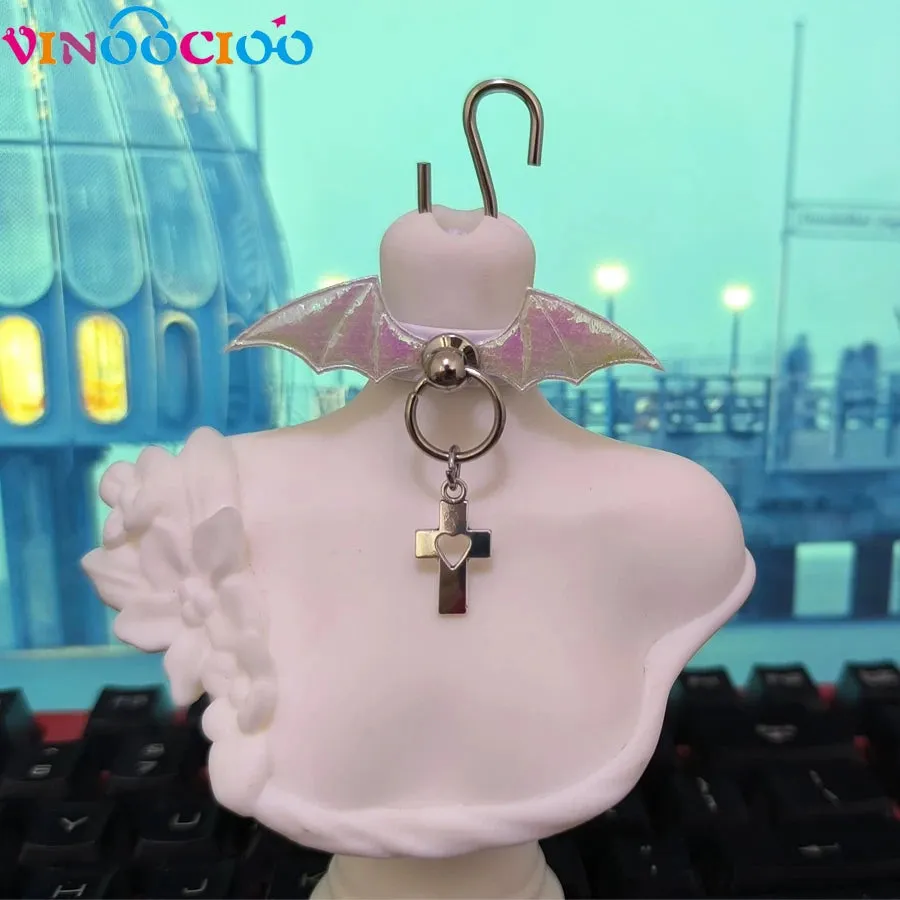 Devil Wing Choker Necklace for BJD Dolls (1/6, 1/4, 1/3 Scale) - Leather Leadrope Accessories
