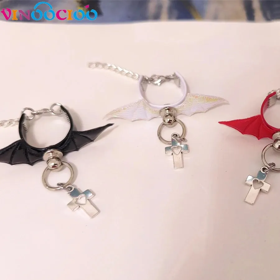 Devil Wing Choker Necklace for BJD Dolls (1/6, 1/4, 1/3 Scale) - Leather Leadrope Accessories