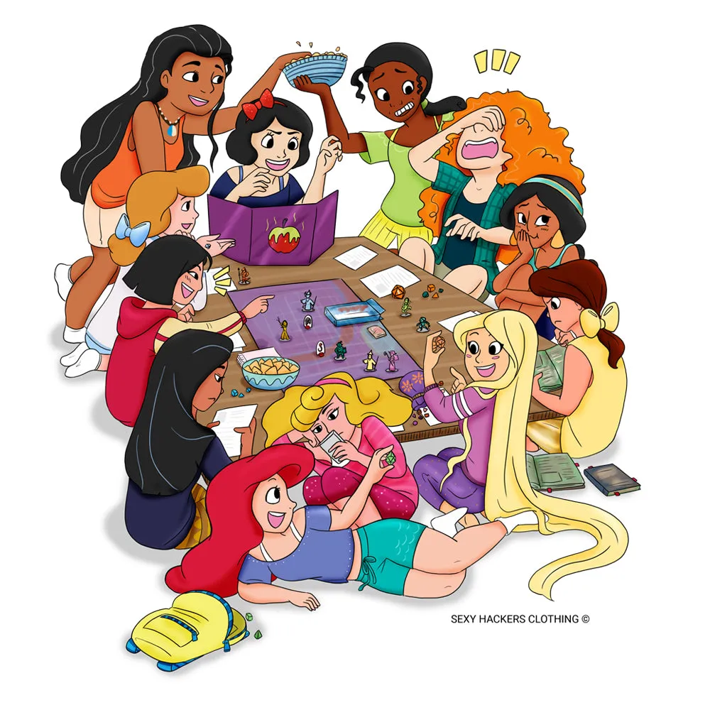 Disney Princesses and DND Unisex 3/4 Sleeve Raglan Shirt