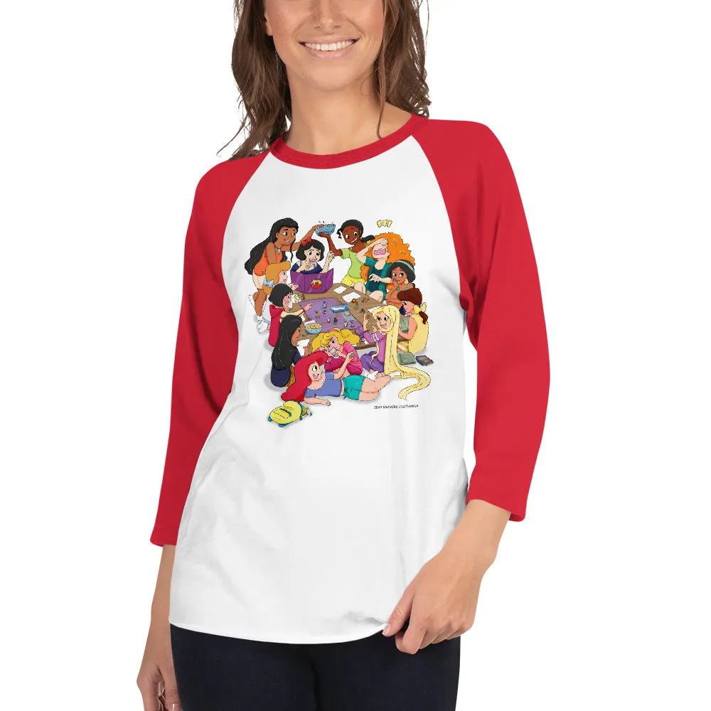 Disney Princesses and DND Unisex 3/4 Sleeve Raglan Shirt