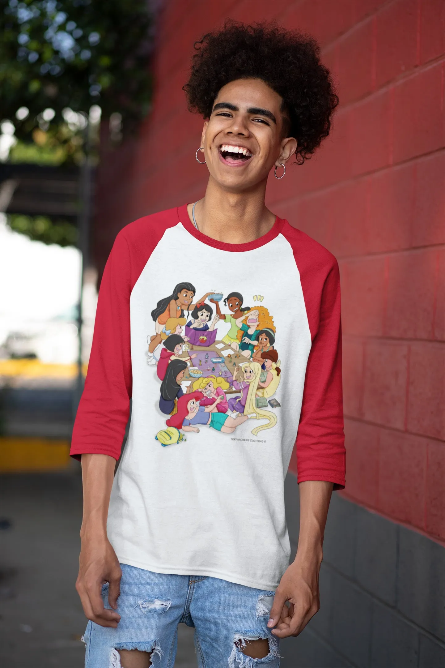 Disney Princesses and DND Unisex 3/4 Sleeve Raglan Shirt