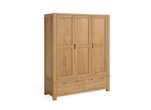 Edson Oak Triple Wardrobe