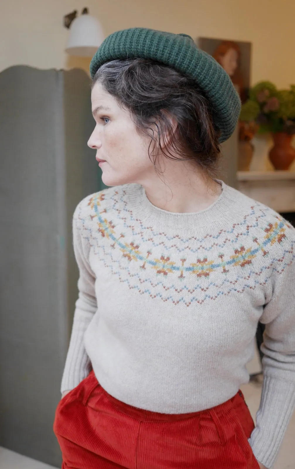 Fair Isle Crew Neck Jumper - Oat