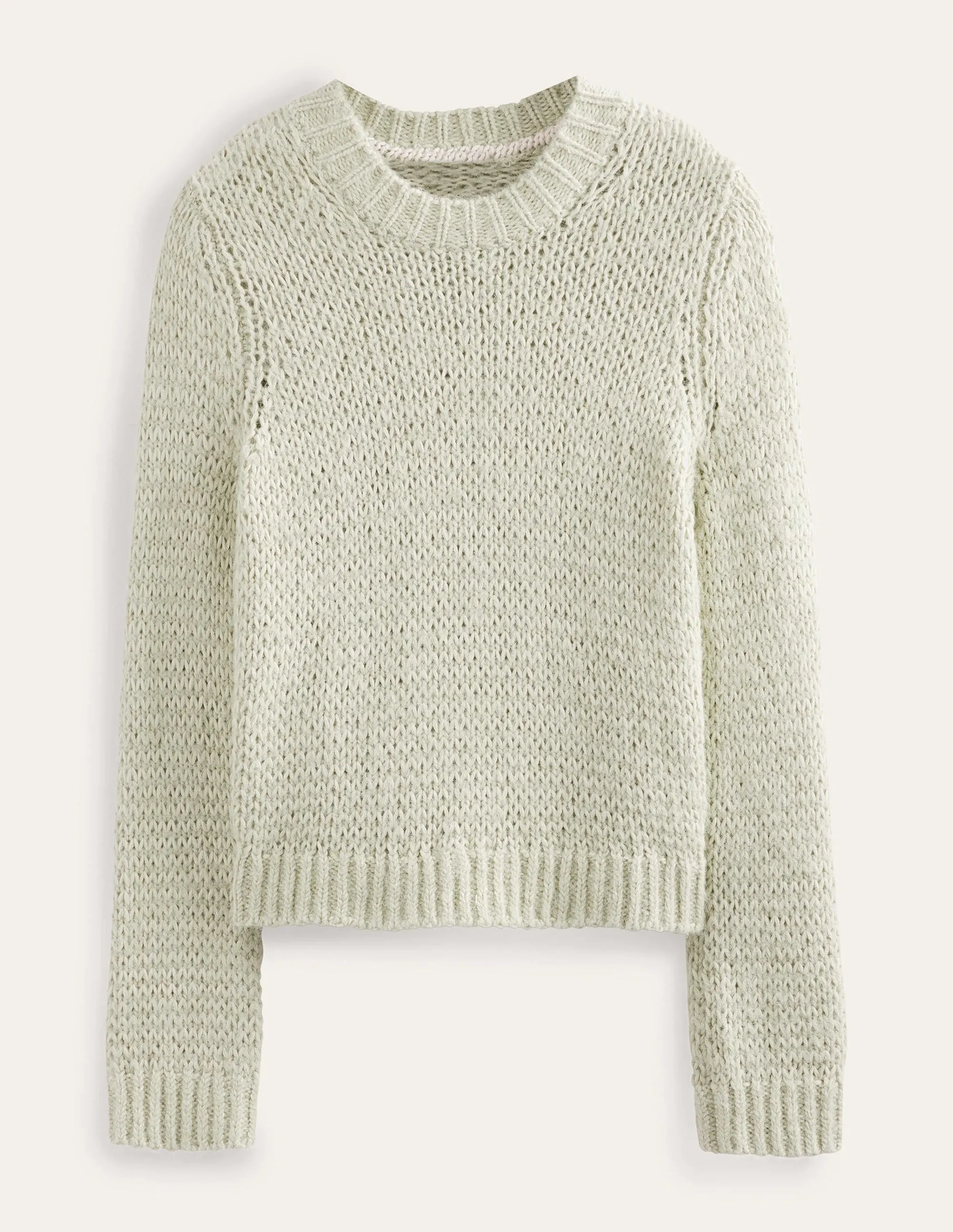 Fluffy Open Stitch Jumper-Sap