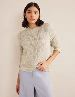 Fluffy Open Stitch Jumper-Sap