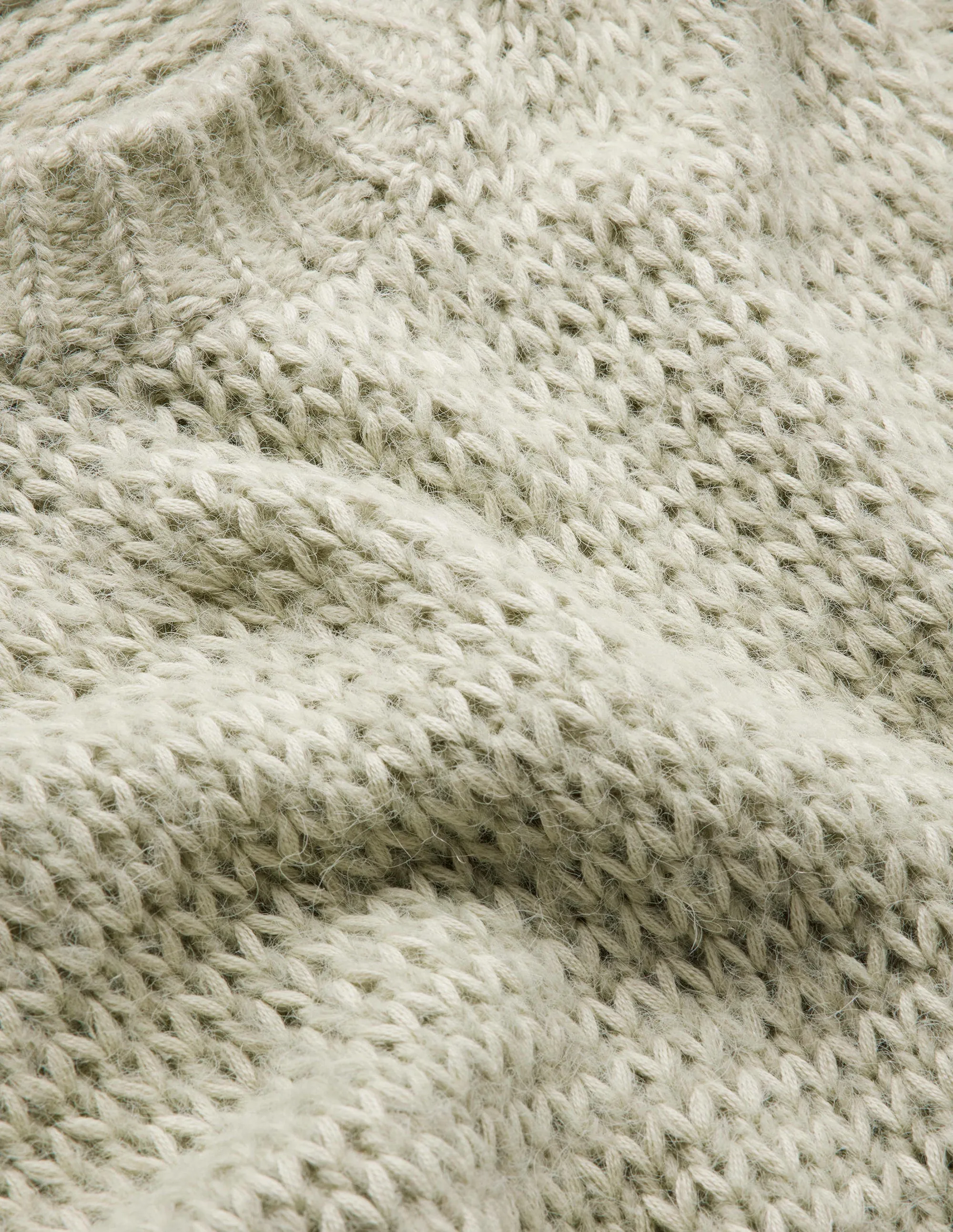 Fluffy Open Stitch Jumper-Sap