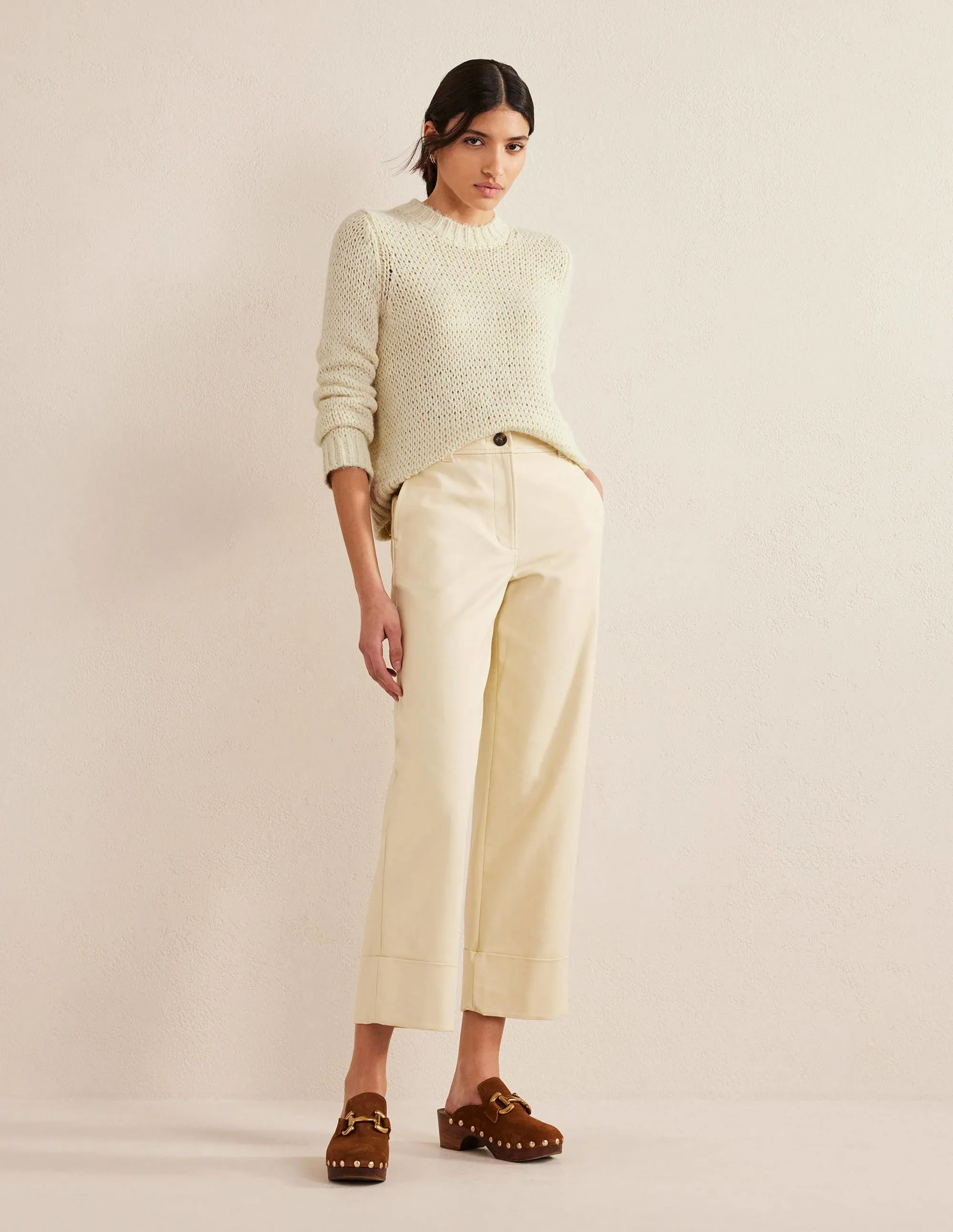 Fluffy Open Stitch Jumper-Warm Ivory