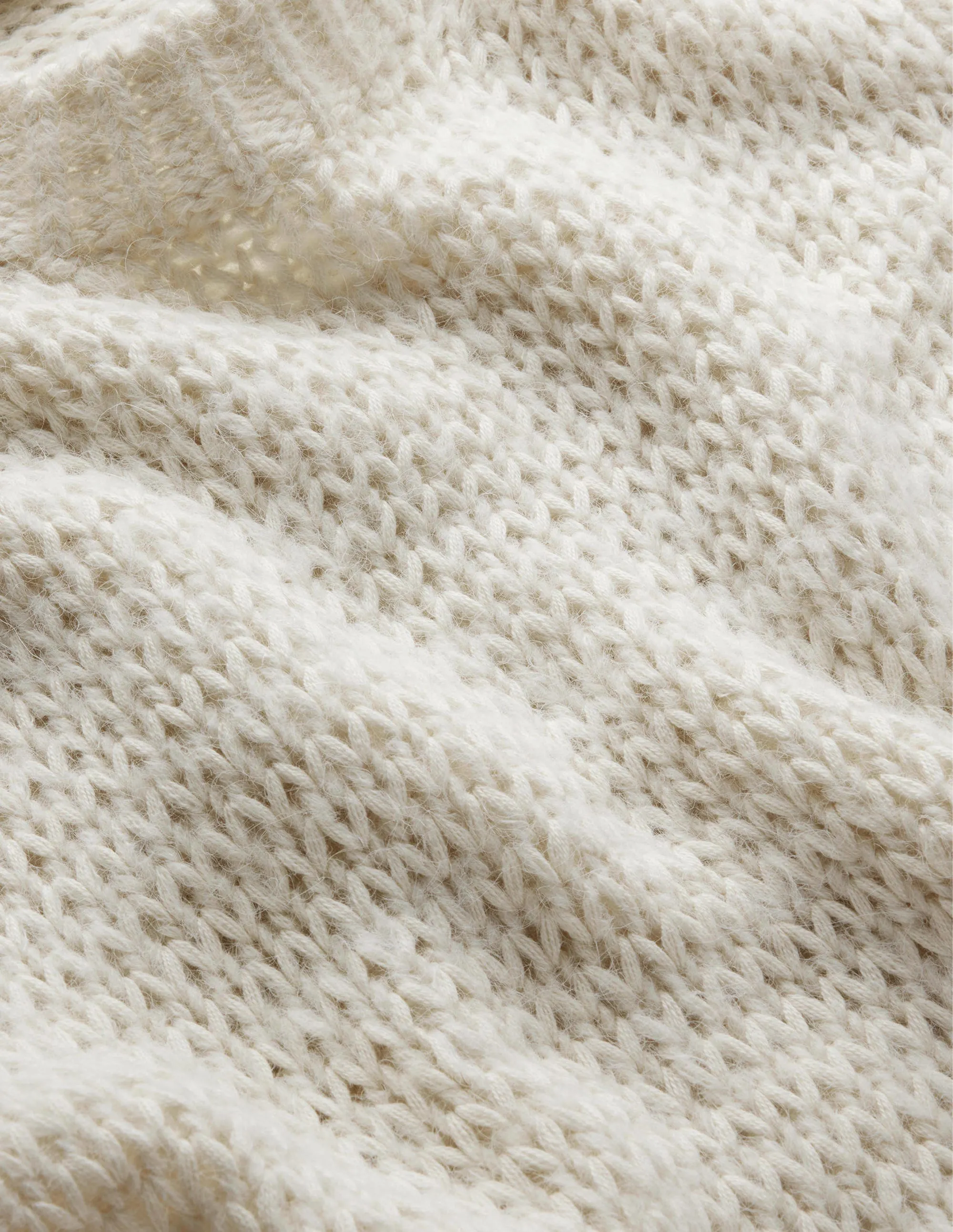Fluffy Open Stitch Jumper-Warm Ivory