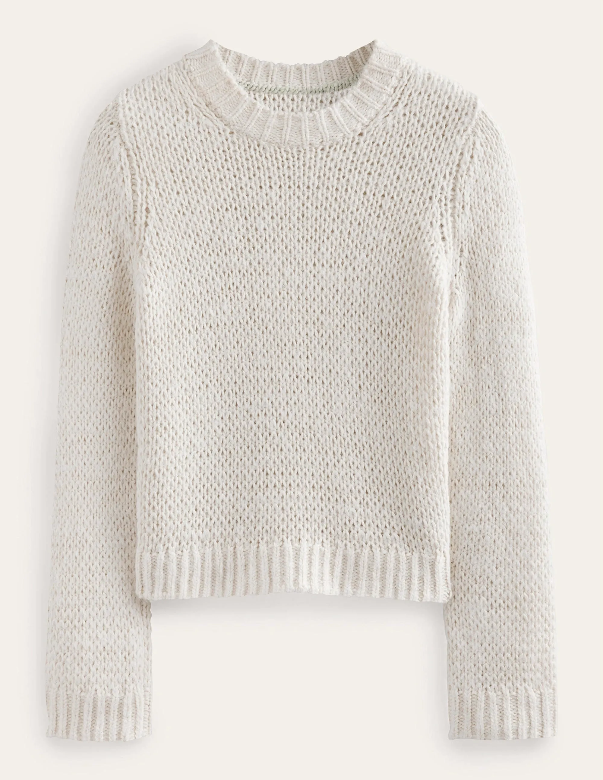 Fluffy Open Stitch Jumper-Warm Ivory