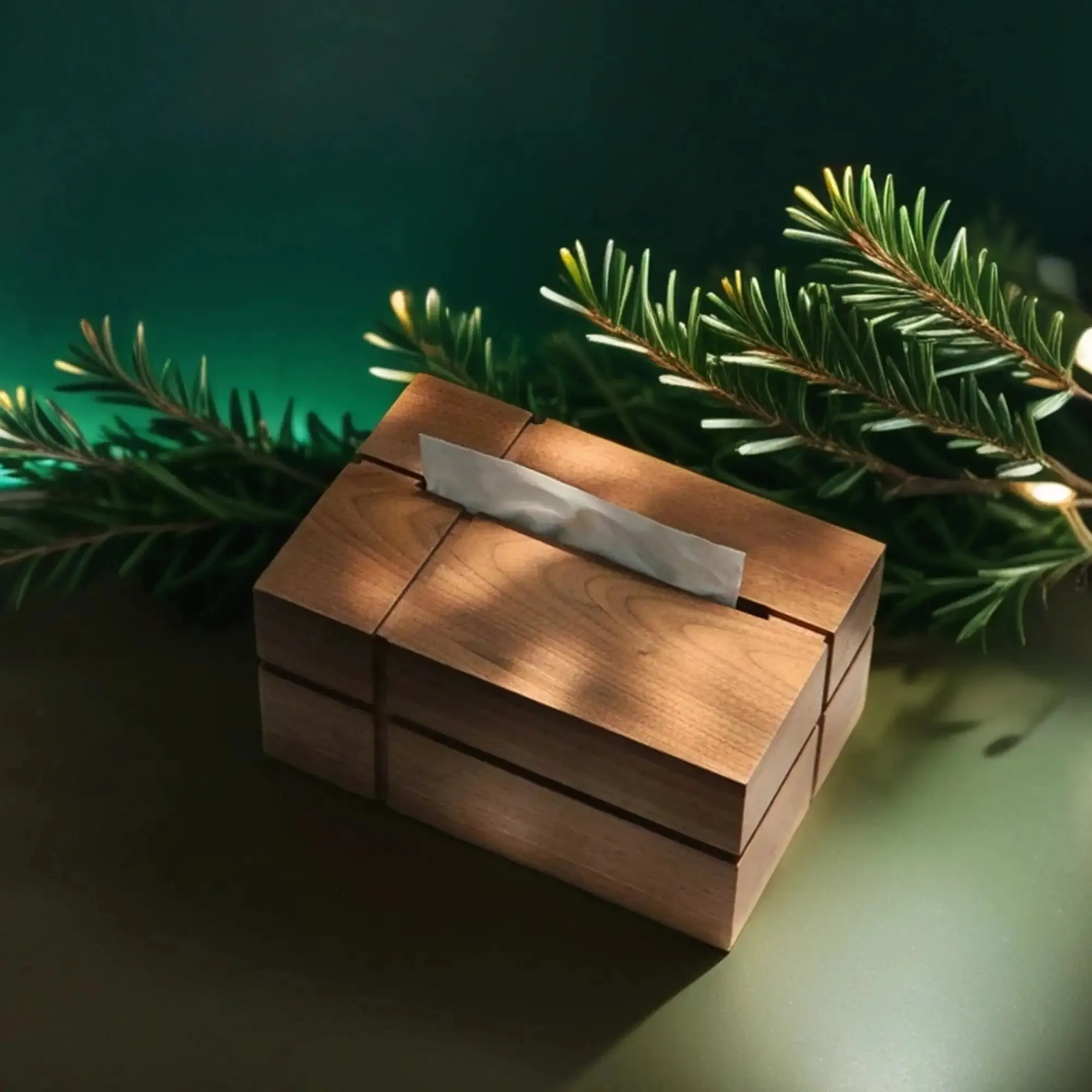 Hearthside Walnut Tissue Box