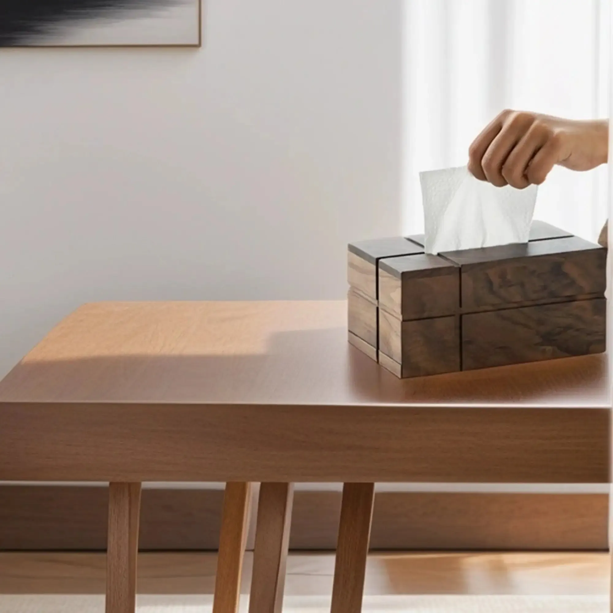Hearthside Walnut Tissue Box