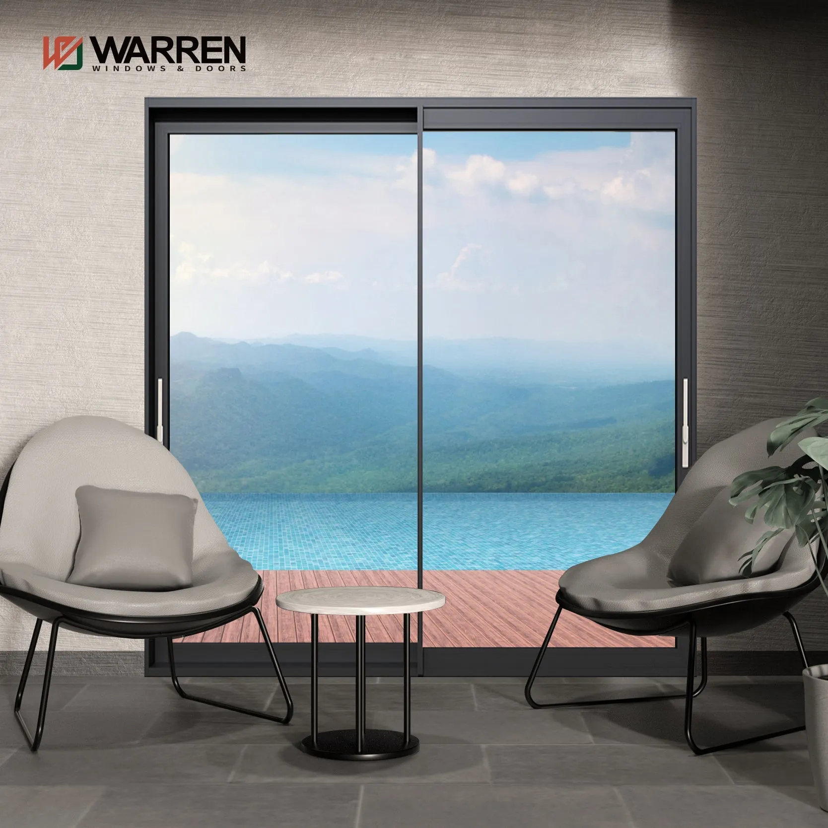 House Exterior Thermal Break Aluminium Profiles Glass Window And Door Heavy Duty Patio Sliding Doors
