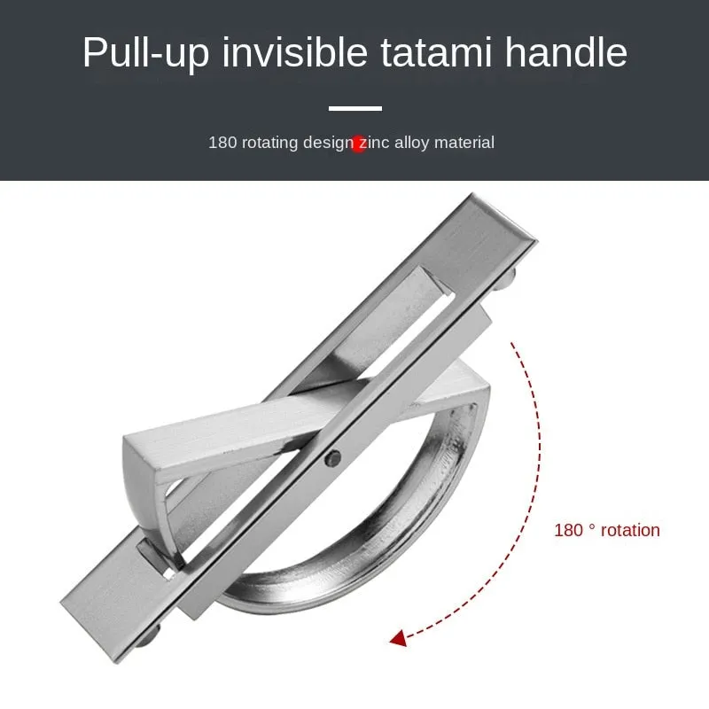 Japanese Style Tatami Concealed Chest of Drawer Door Drawer Handle All-Match Invisible Embedded Rotating Handle