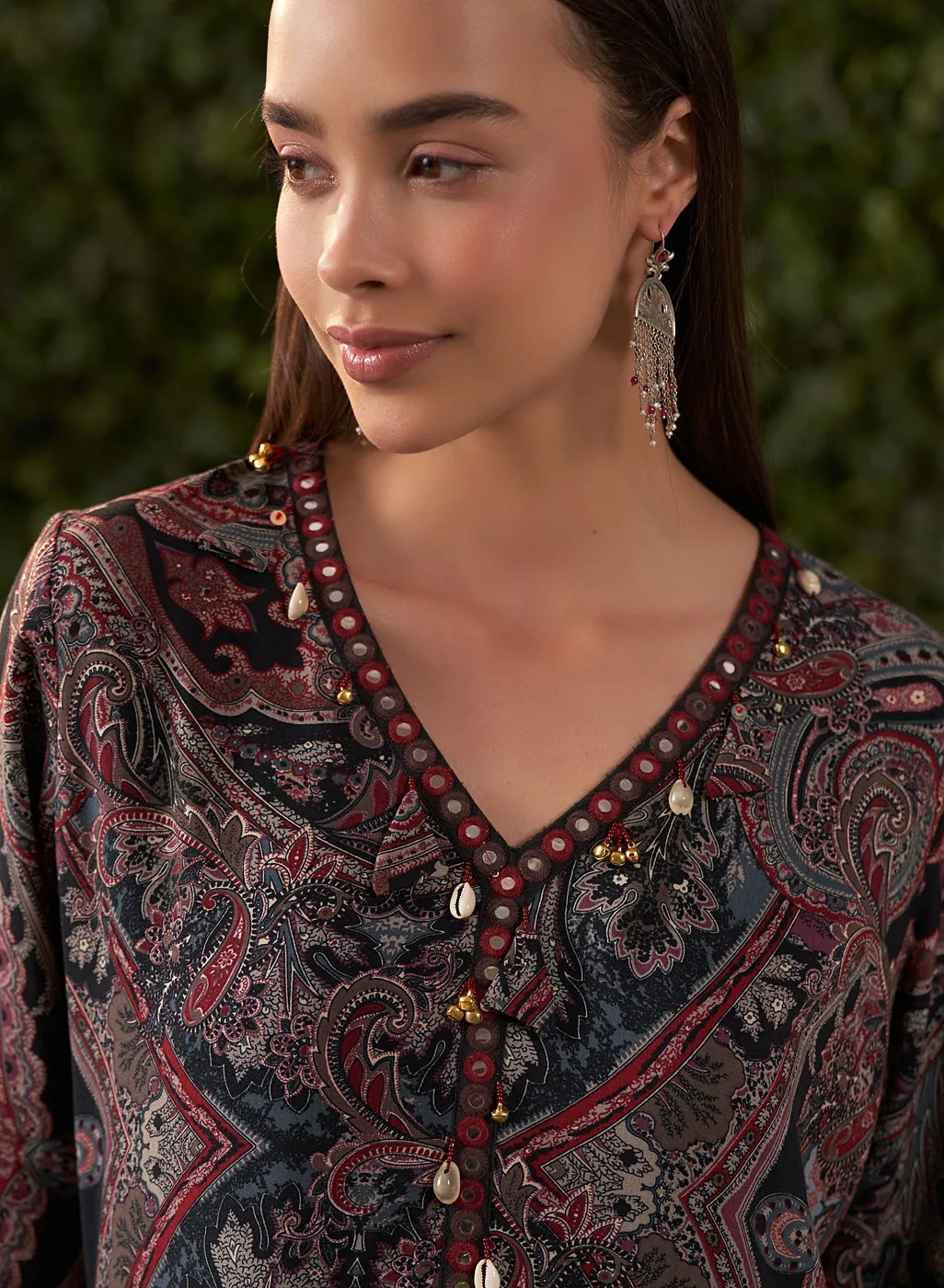 Kimaya Black Printed Rayon Kurta for Women